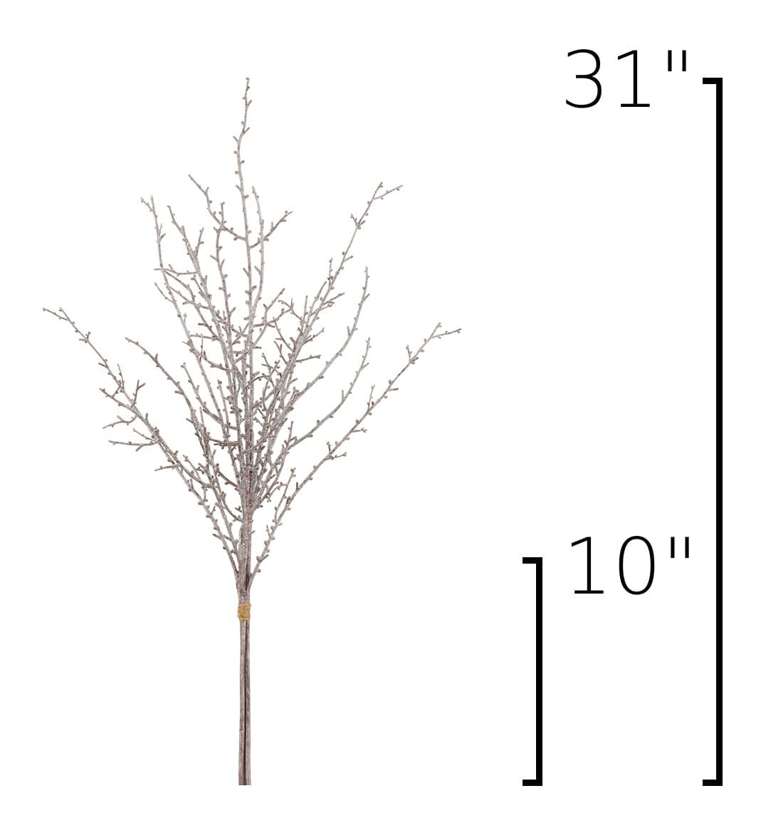 31" Faux Ice Glittered Twig Bundle (3 Stems)