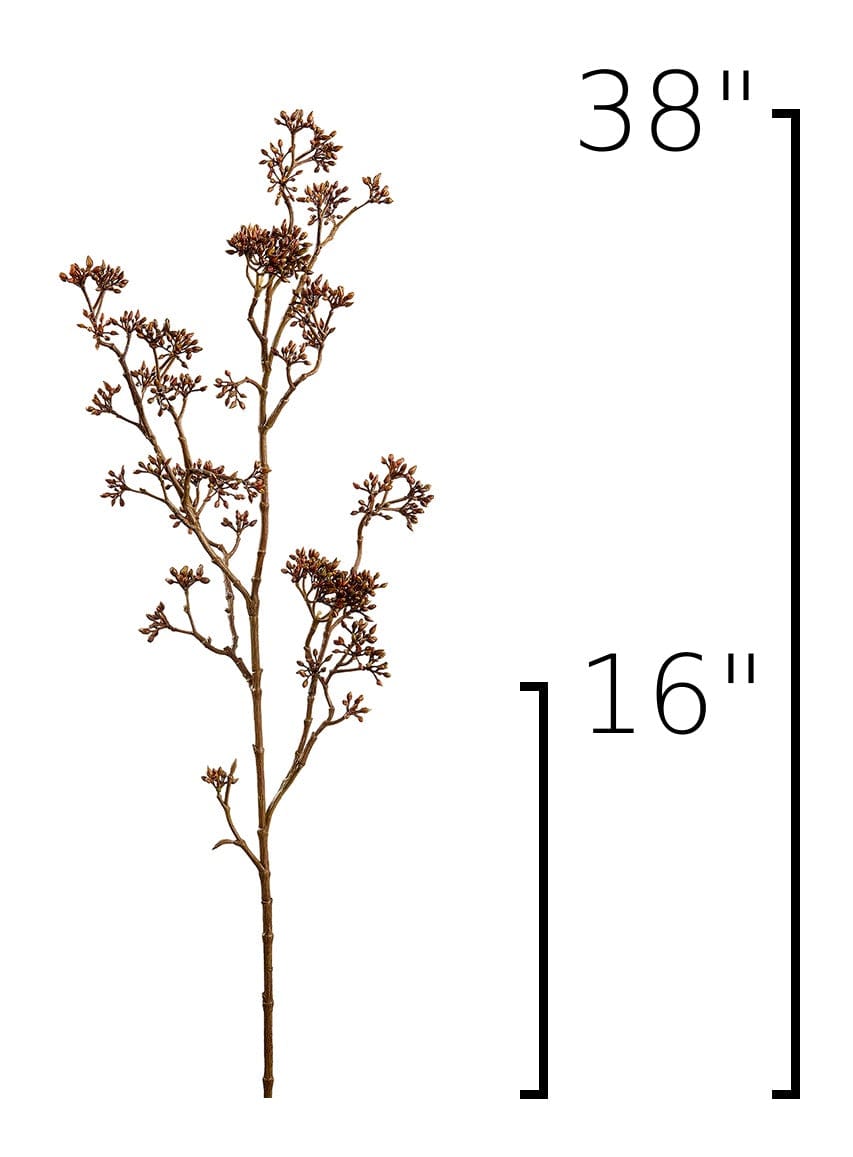 38" Faux Brown Sedum Berry Branch