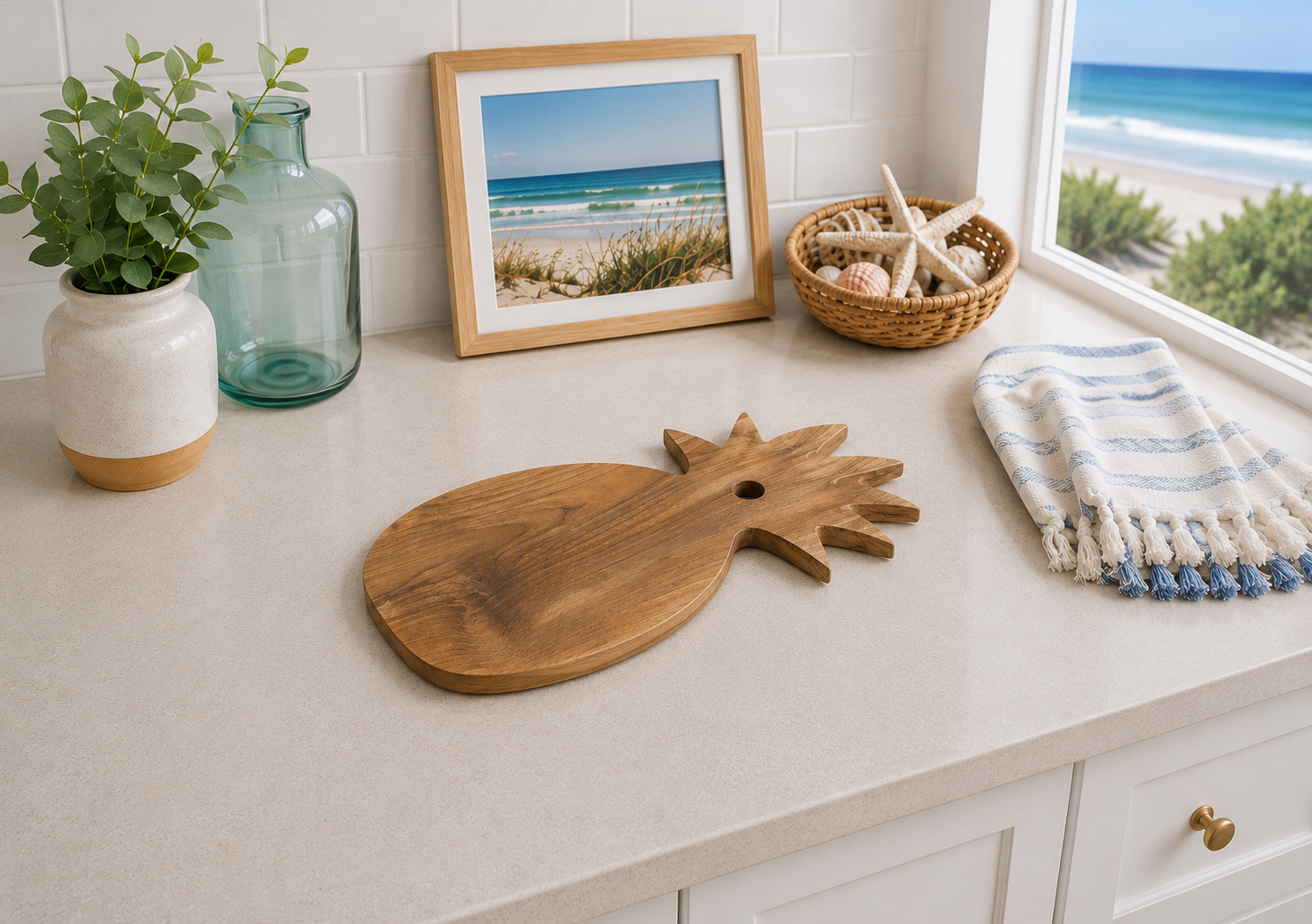 Teak Pineapple Cutting Board Large