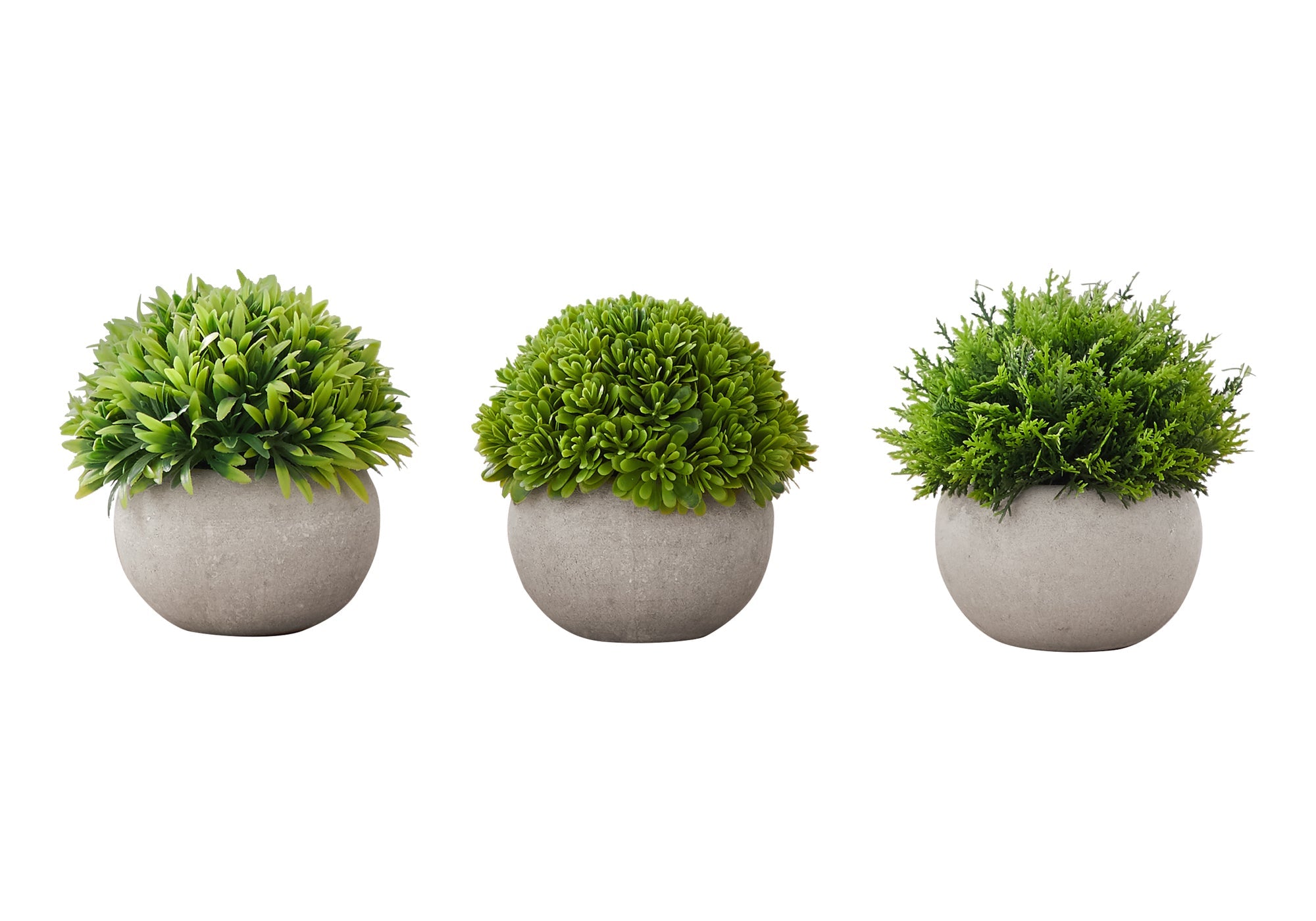Artificial Plant Set of 3 - 5" Tall Indoor Faux Greenery