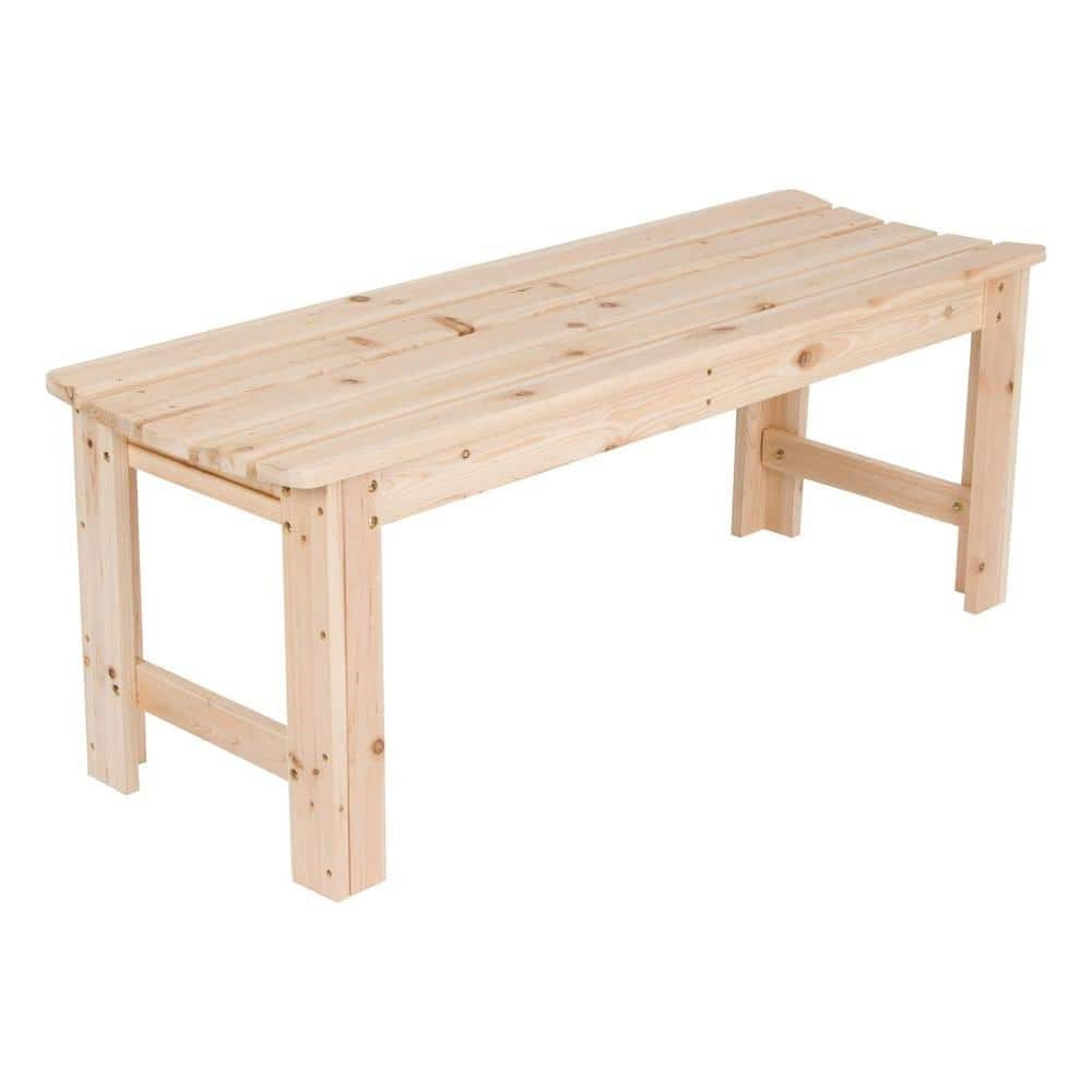Outdoor Patio Backless Cedar Wood 4-ft. Garden Bench in Natural Finish