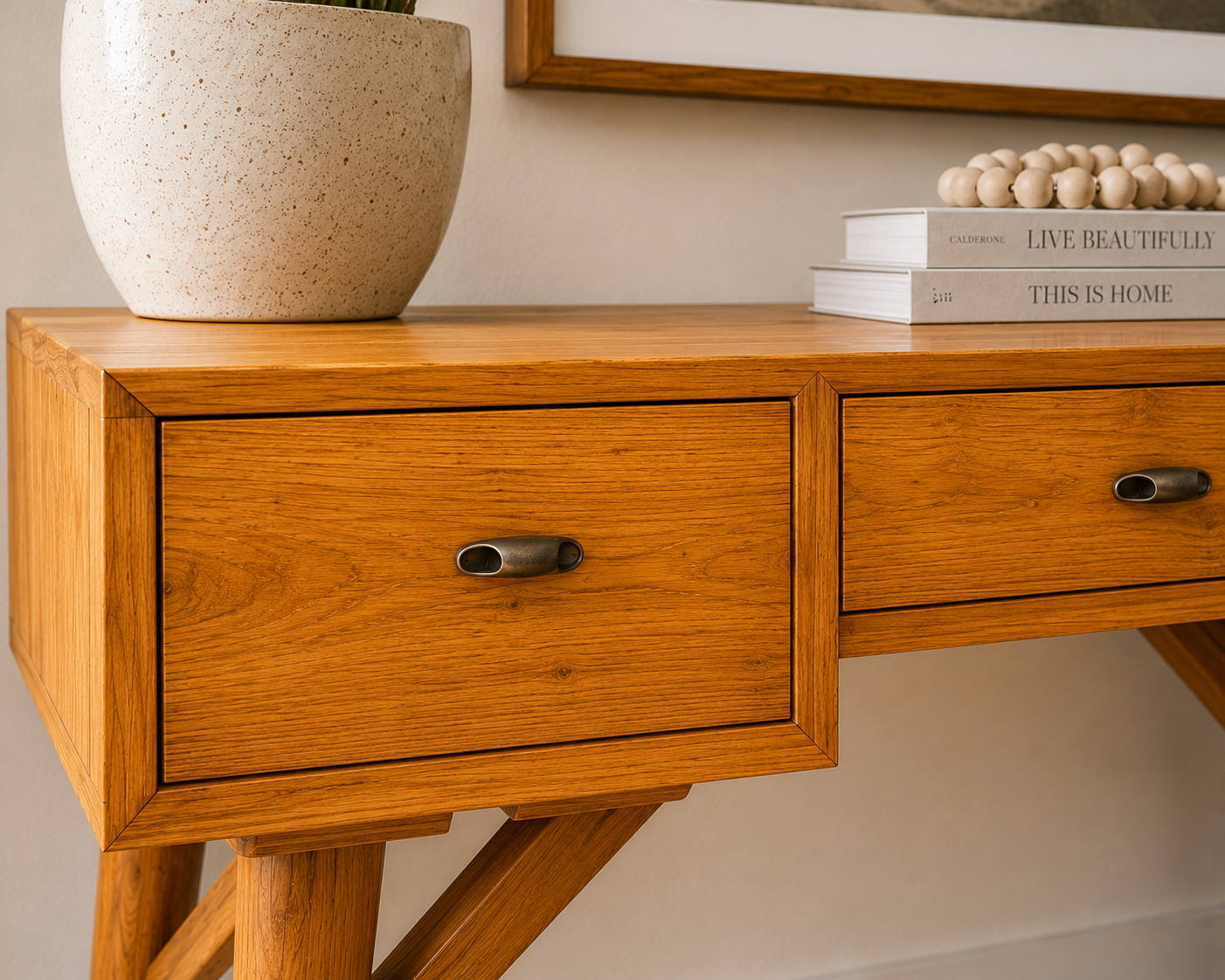Recycled Teak Mid Century Desk