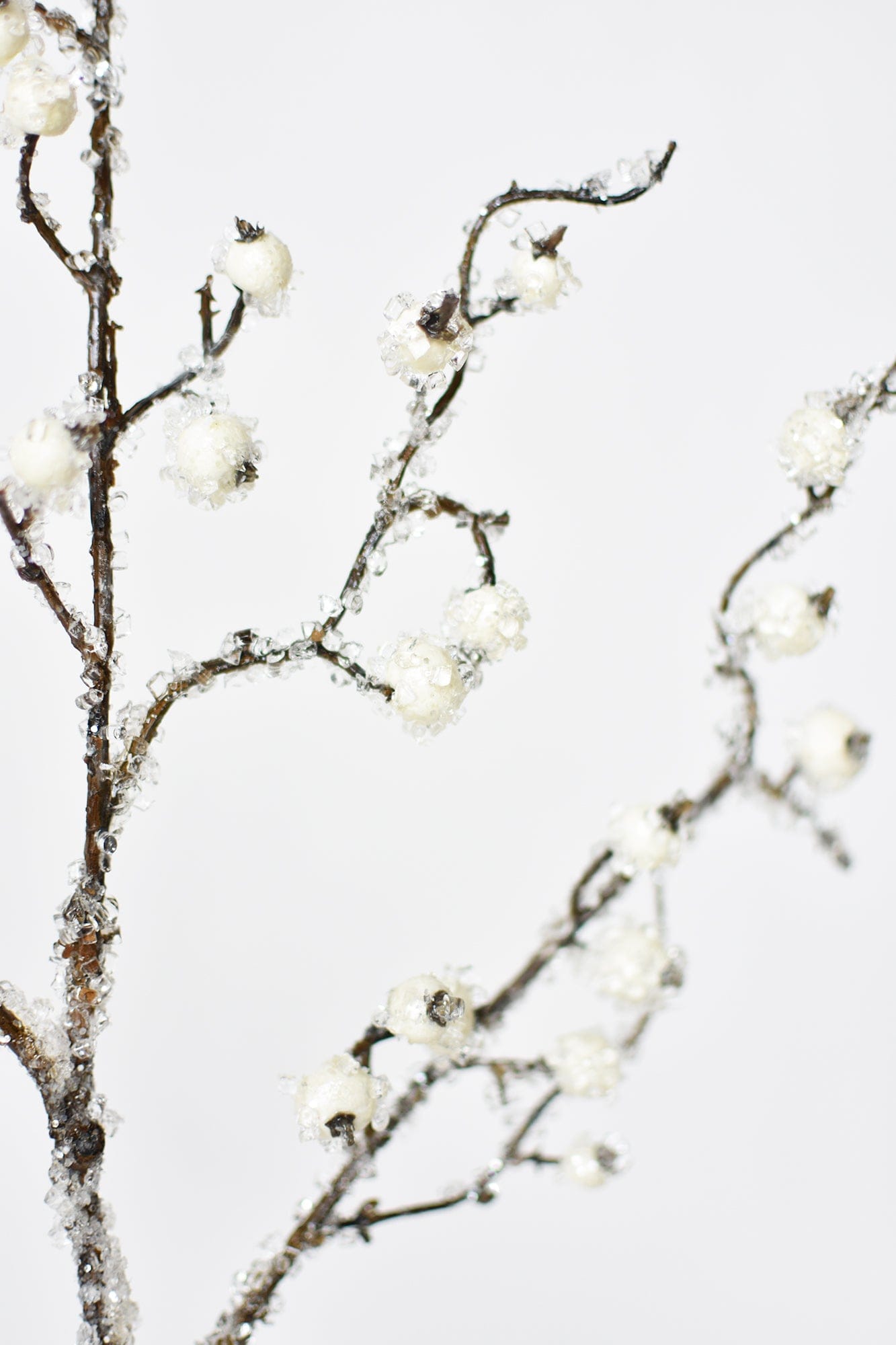 29" Faux Iced White Berry Stem