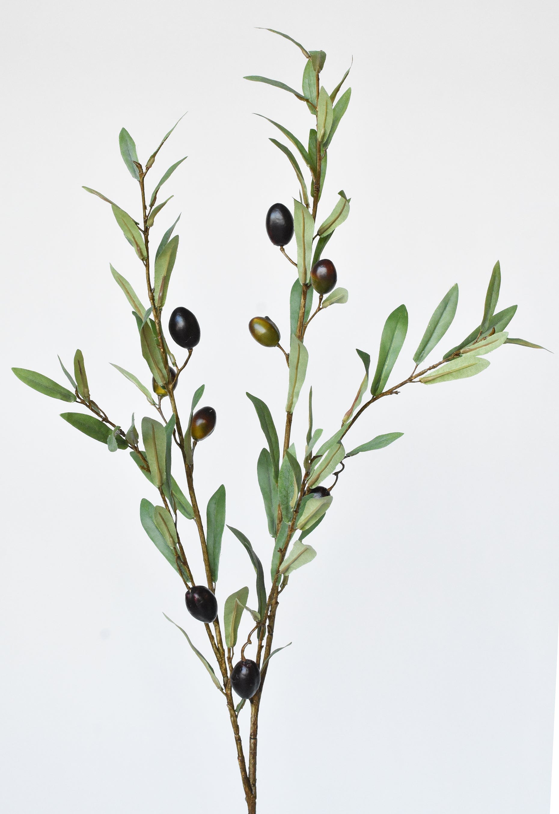 39" Faux Green Olive Leaf Stem