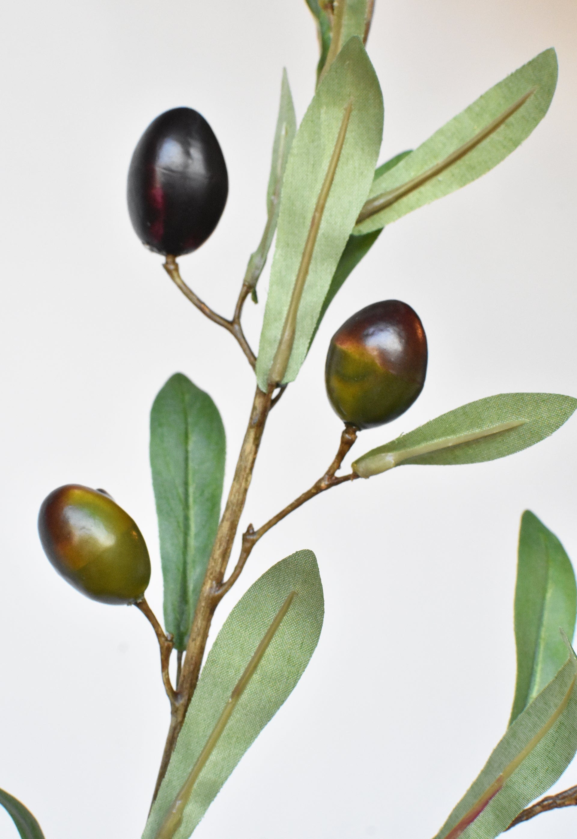 39" Faux Green Olive Leaf Stem