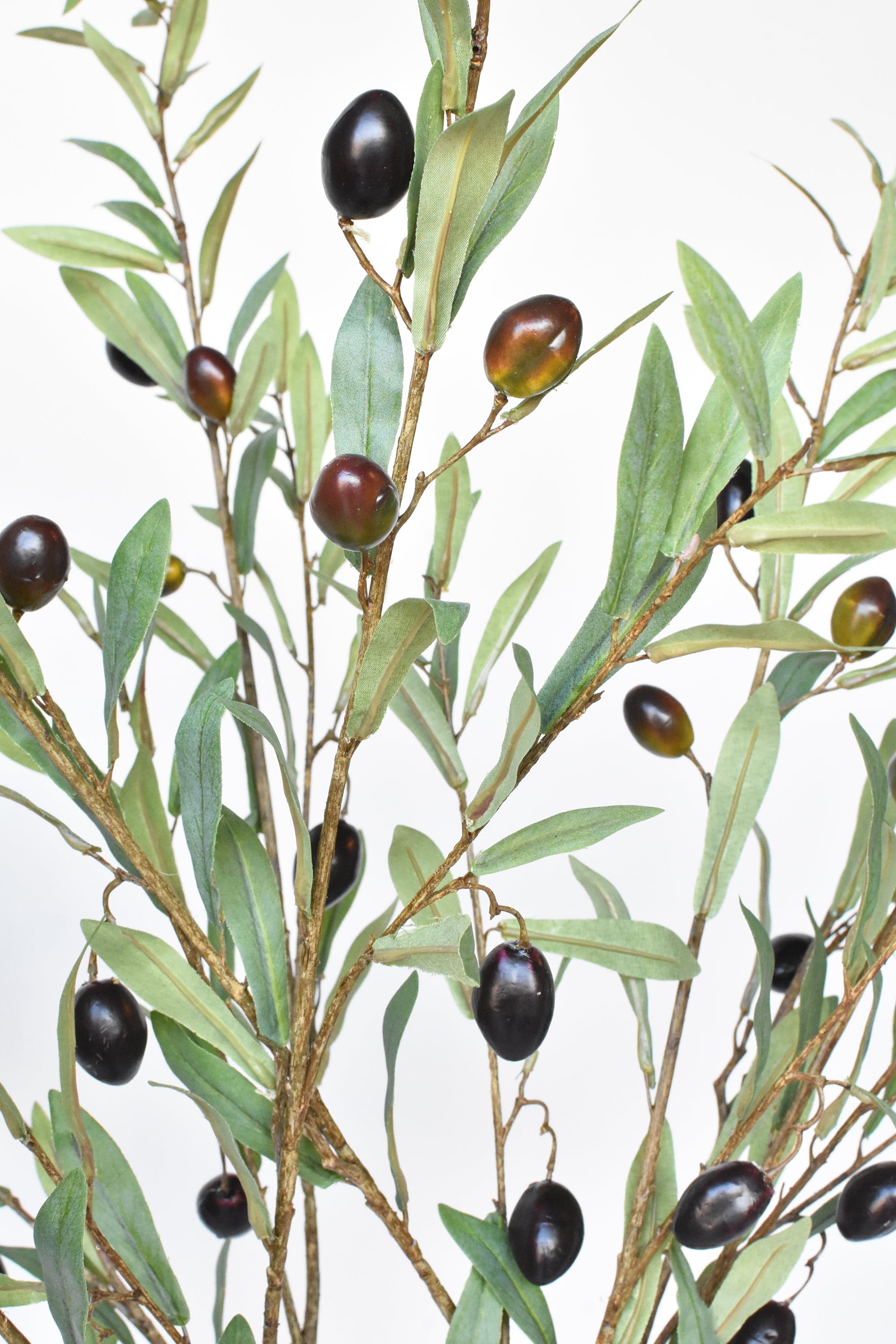 39" Faux Green Olive Leaf Stem
