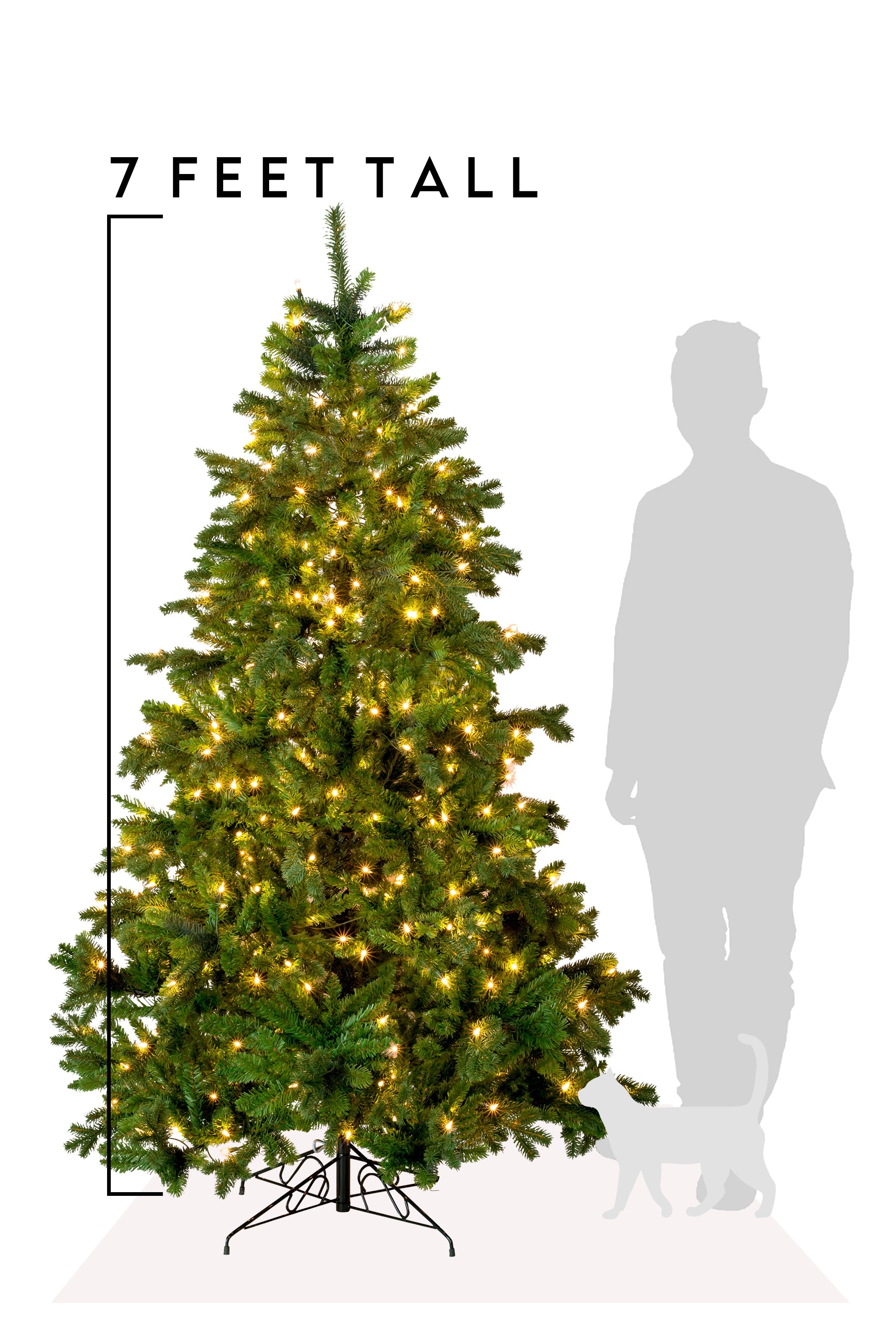 Prelit Calgary Spruce Christmas Tree with Warm White Lights