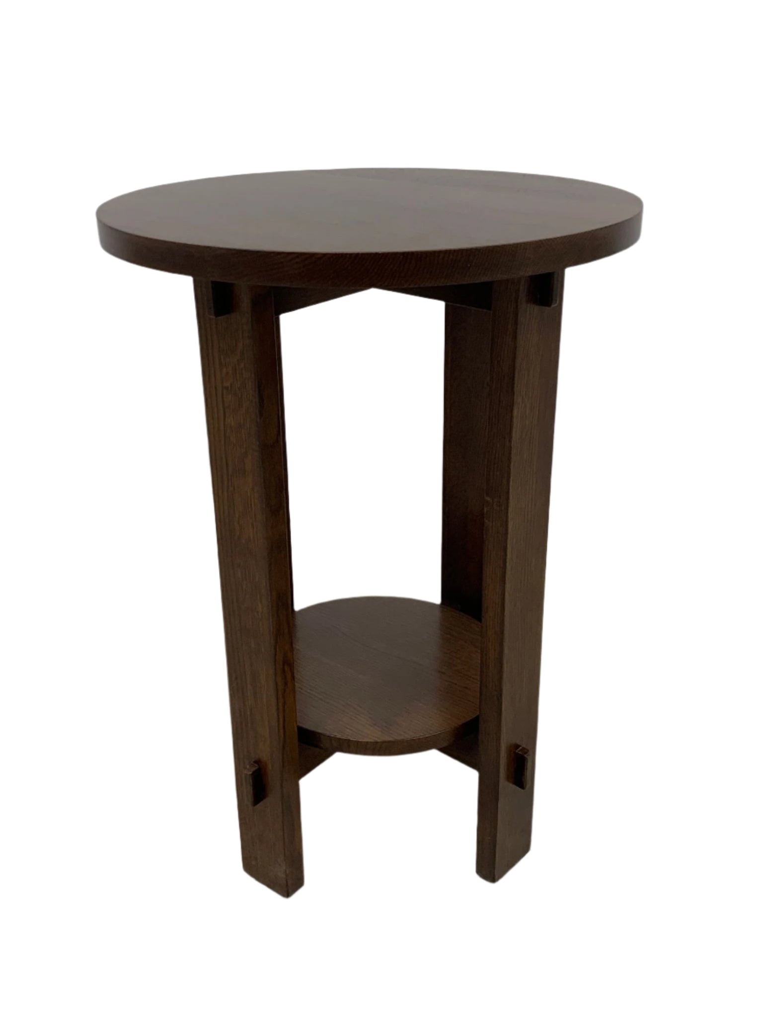 Mission Style Oak Round End Table - Michael's Cherry