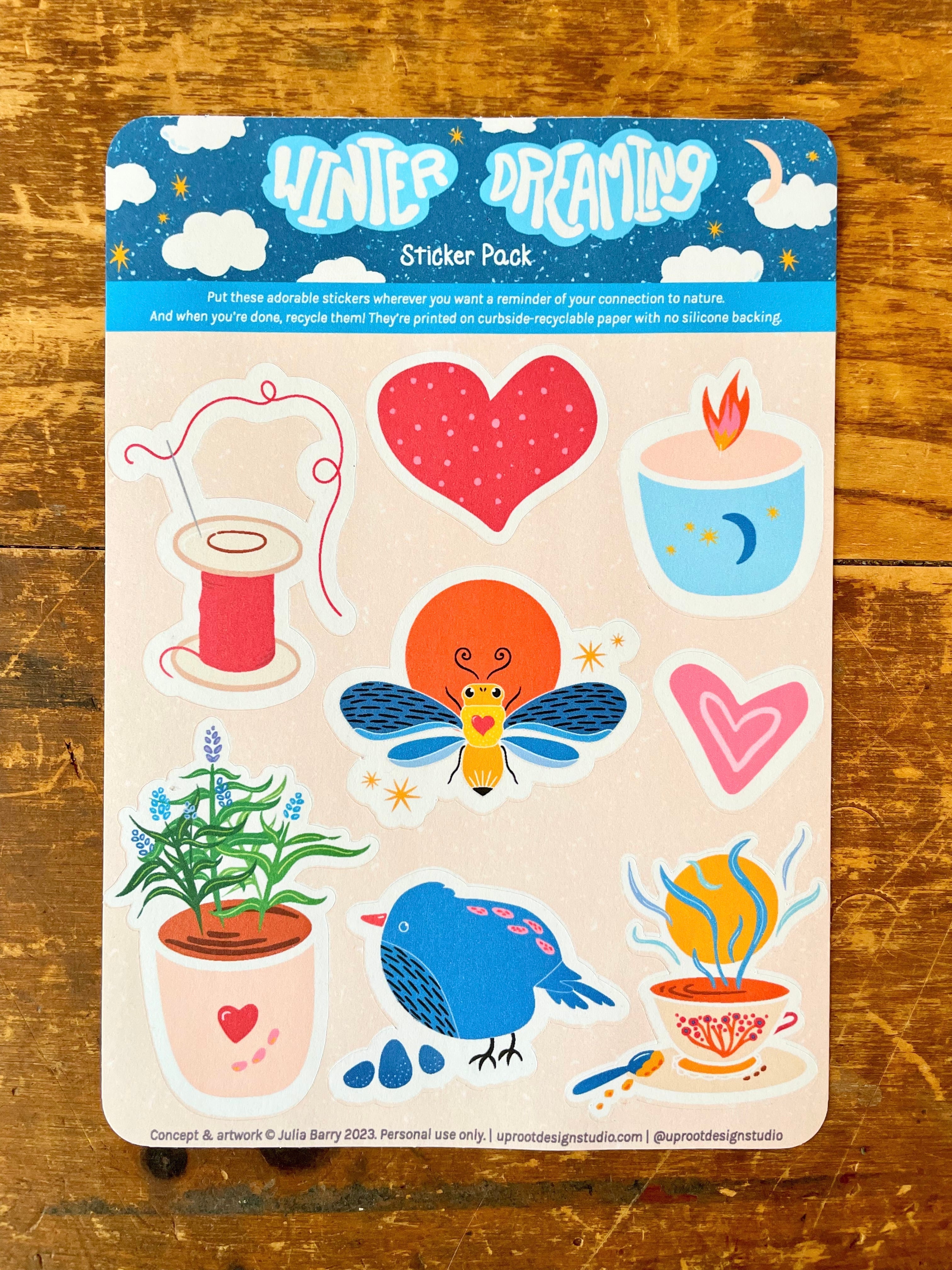 "Homey Hideaway" Gift Box: Floral Tea, Honey, Candle, Cards, Sticker, Meditations, Mini Journal, Embroidery Kit (Winter Dreaming)