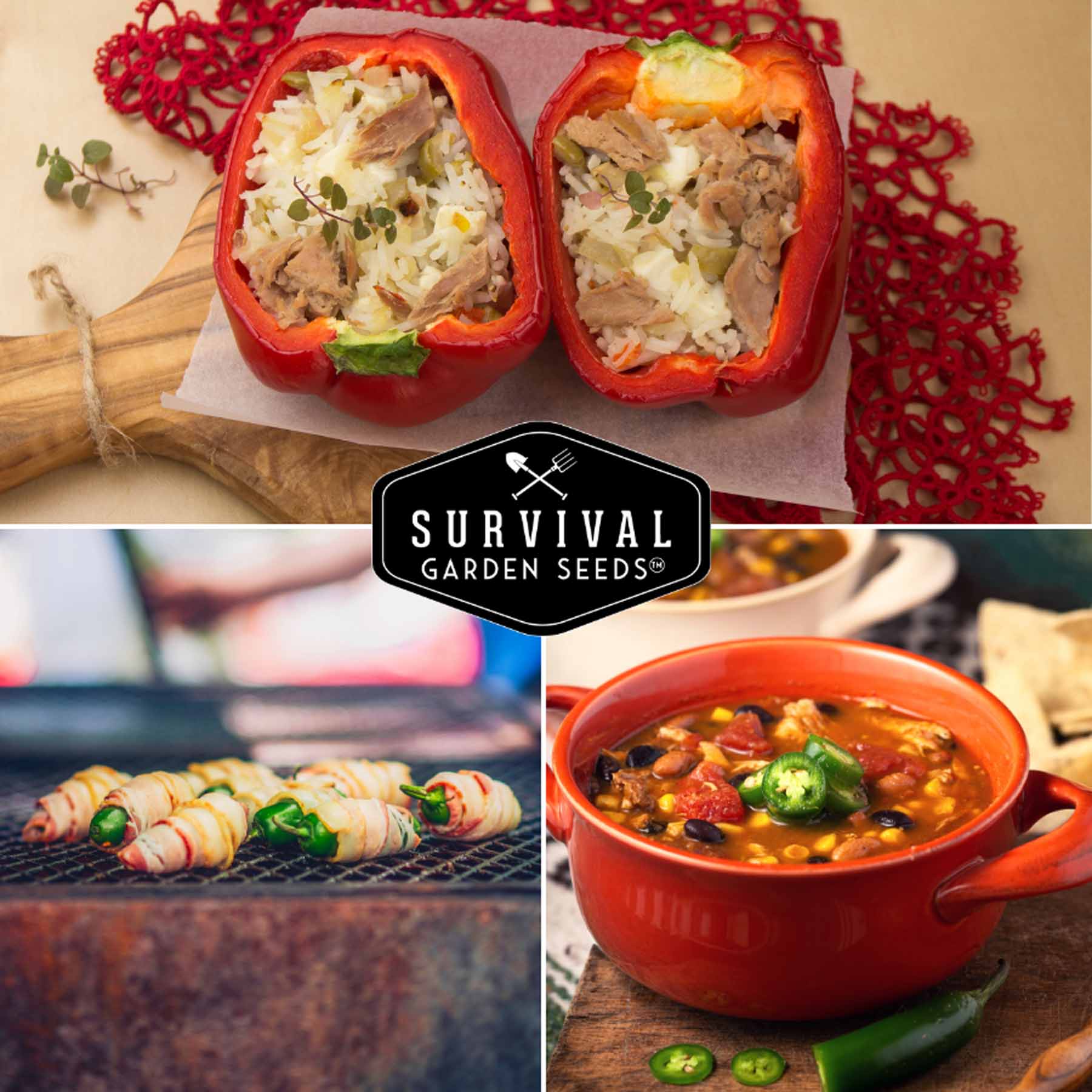 4 Pepper Seed Collection – Heirloom Non-GMO Hot & Sweet Peppers for Salsas, Roasting & Fresh Garden Harvests