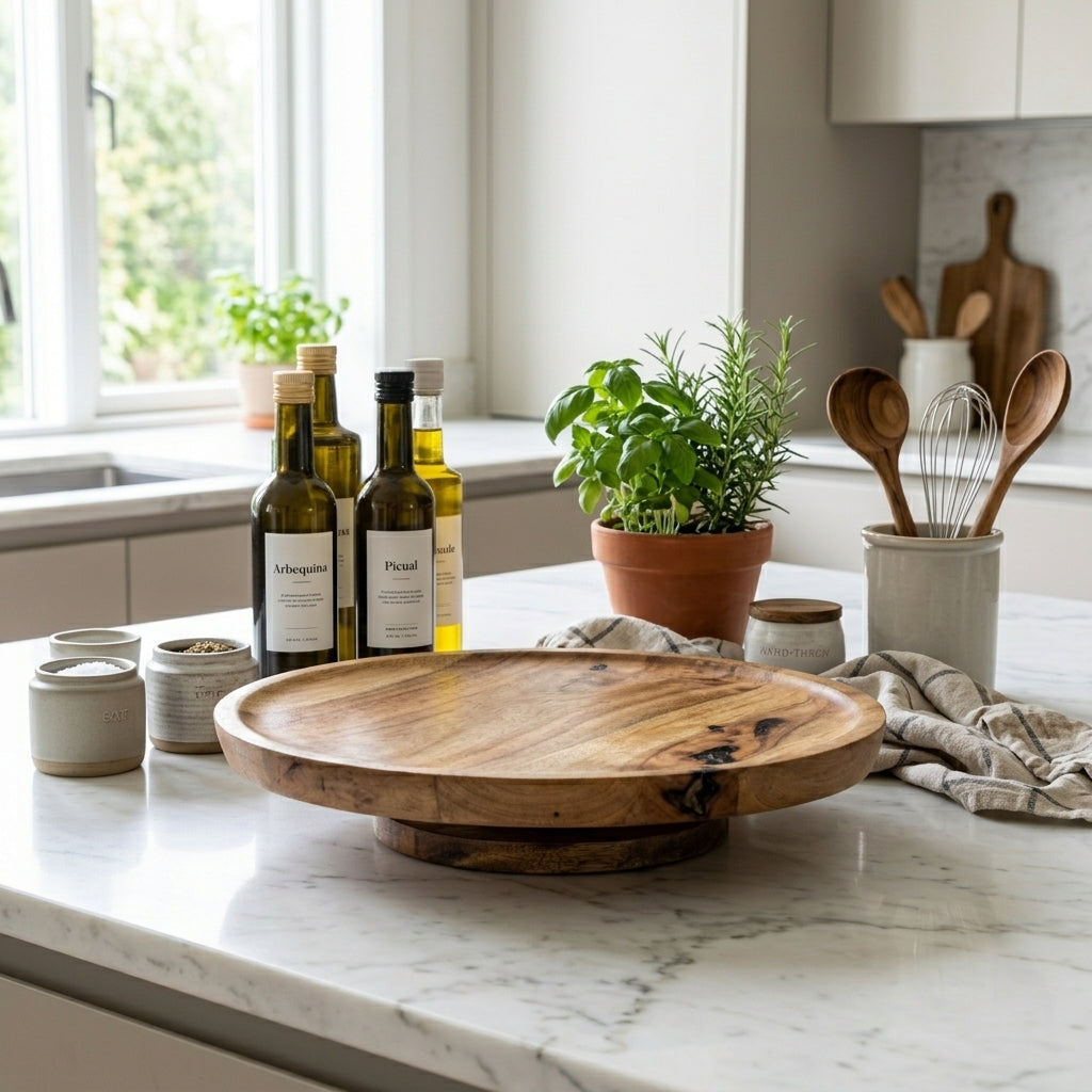 House of Avana Mango Wood Lazy Susan Turntable