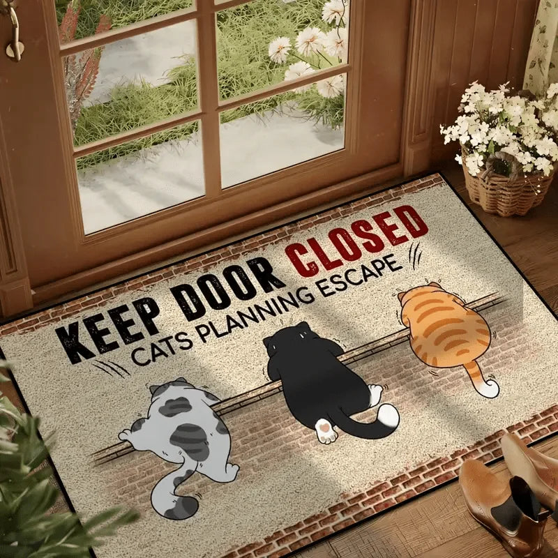 VIKAMA Cartoon Cute Carpet Cat Floor Mat Door Mat Welcome Carpet Outdoor Carpet Rug For Bedroom Living Room Carpet Washable Carp