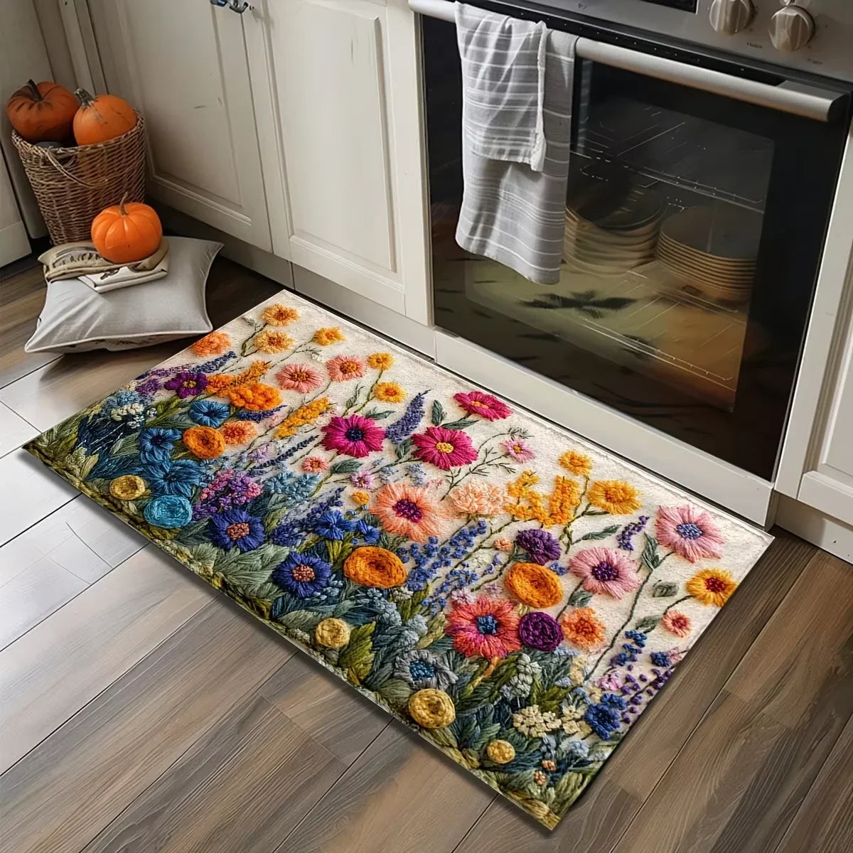 VIKAMA Colorful Flower Carpet Doormat Waterproof Door Mat Bedroom Sofa Carpet Floor Mat Soft Bedside Rugs Home Decoration