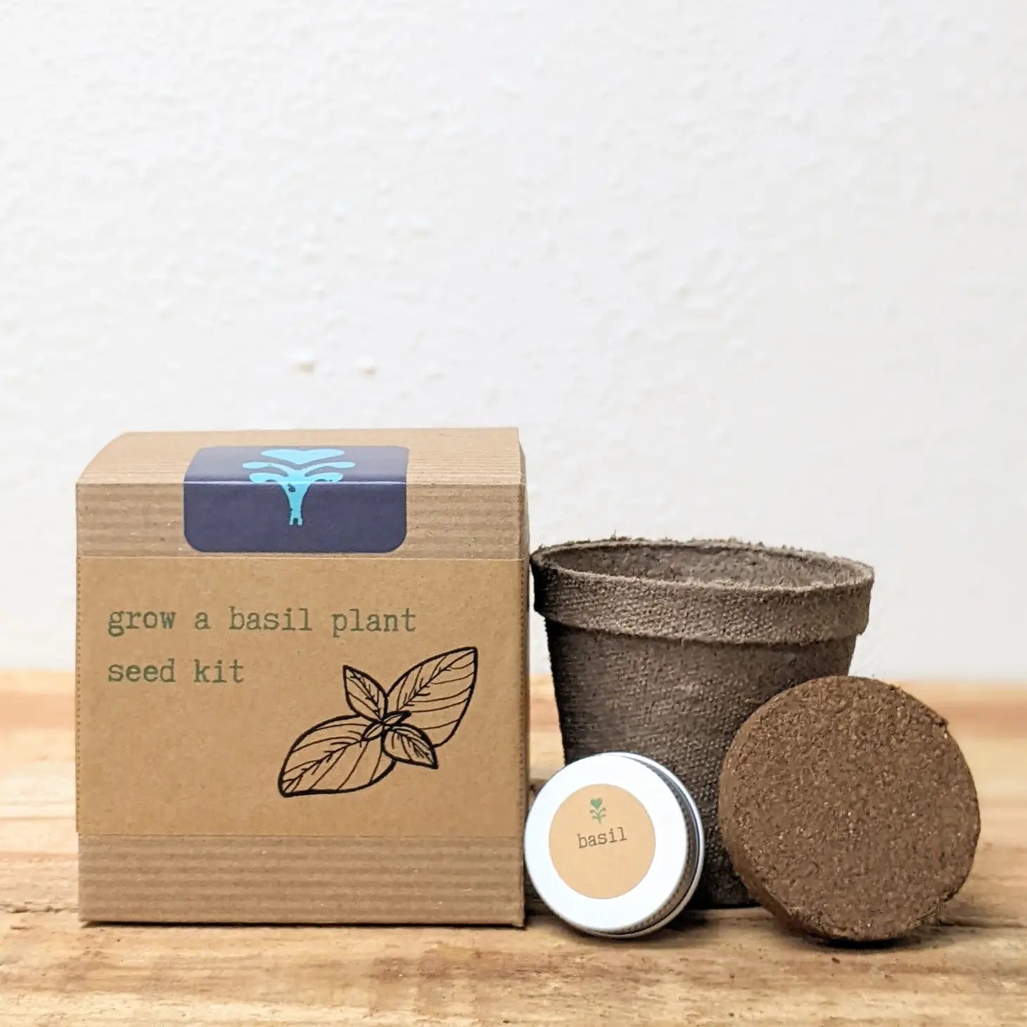 Organic Basil Growing Kit w. Planters, Soil Pod & Organic Basil Seeds (Get Growing)