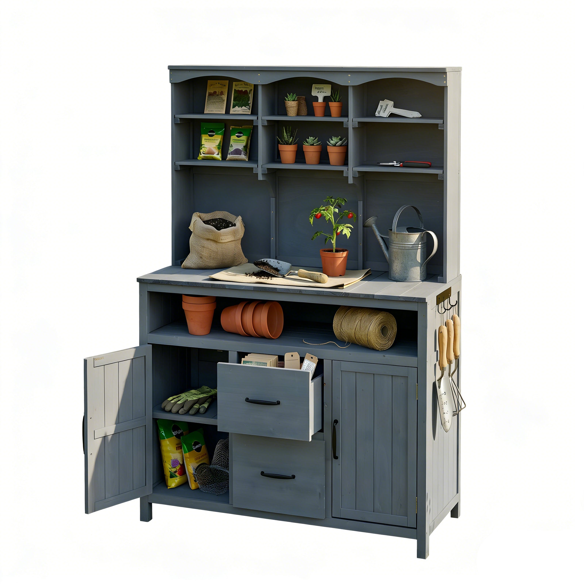 TOPMAX Large Fir Wood Potting Bench