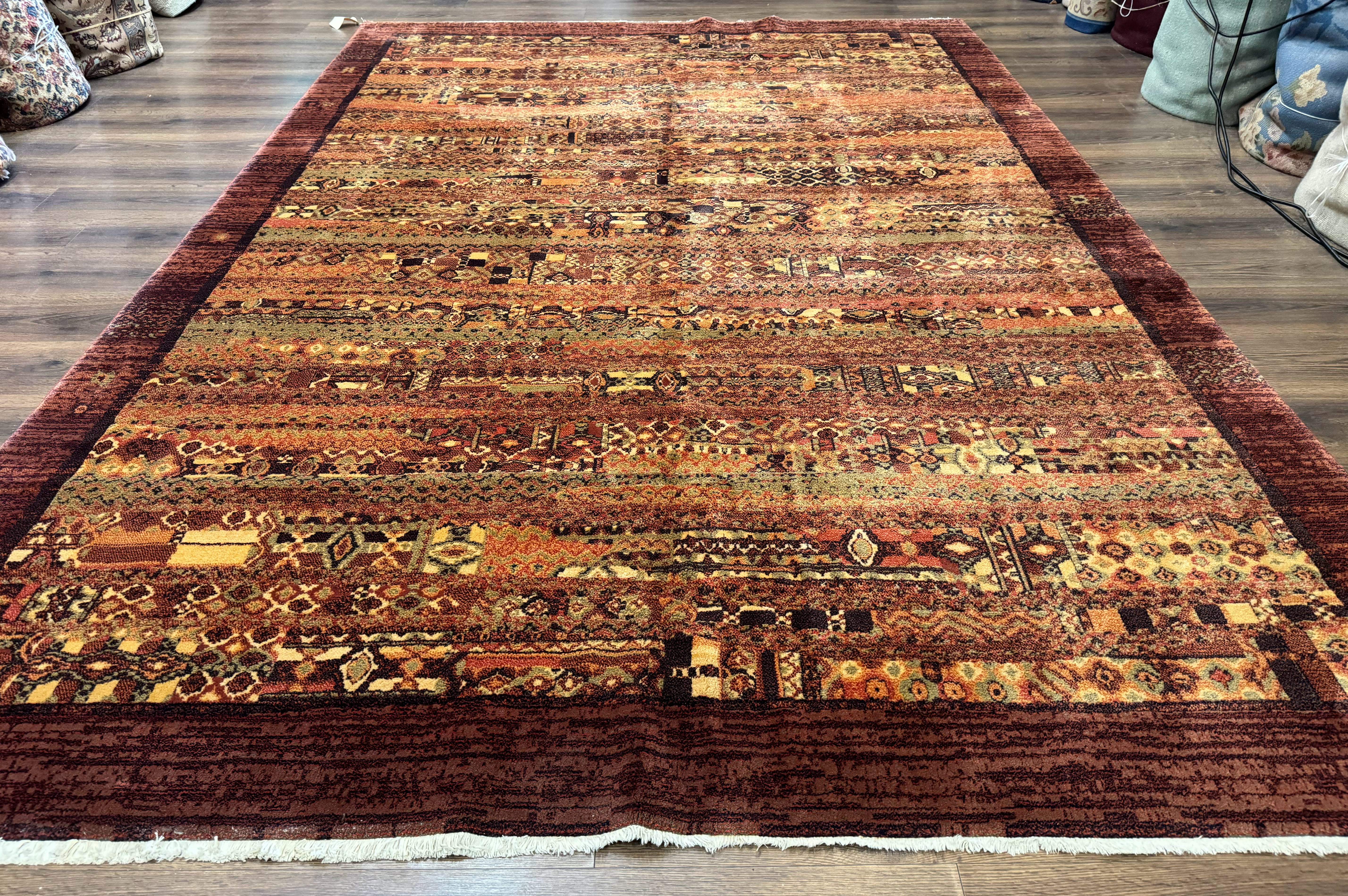 Couristan Rug 8x11 Brown Contemporary Wool Belgium Power Loomed Carpet