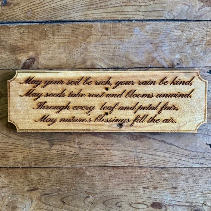 Garden Blessing Sign - Made in USA with American Cedar