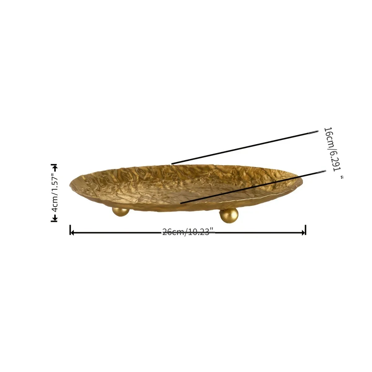 Storage Tray - Hammered Golden Metal
