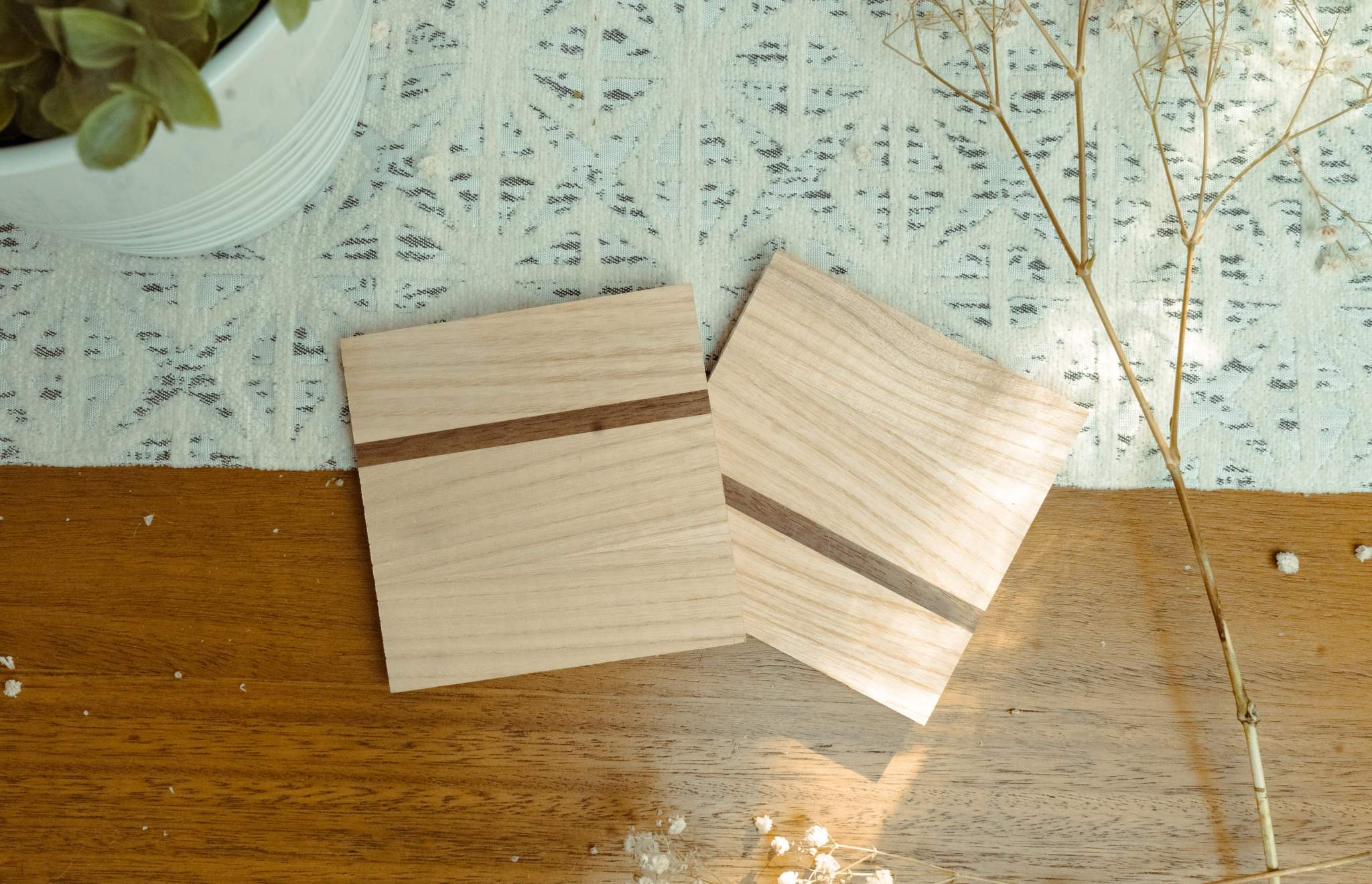 Handcrafted Coasters — Wood, Slate, Epoxy & Marble & Wood