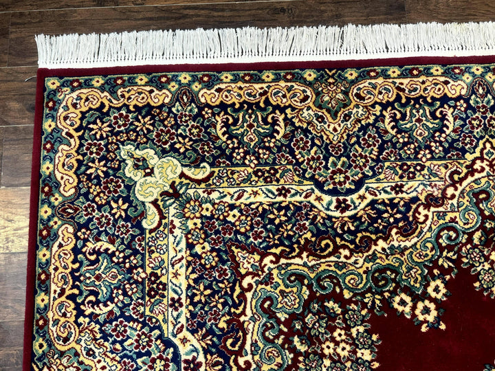 Power Loomed Persian Oriental Rug 9x12, Vintage Wool Pile, Kirman Design