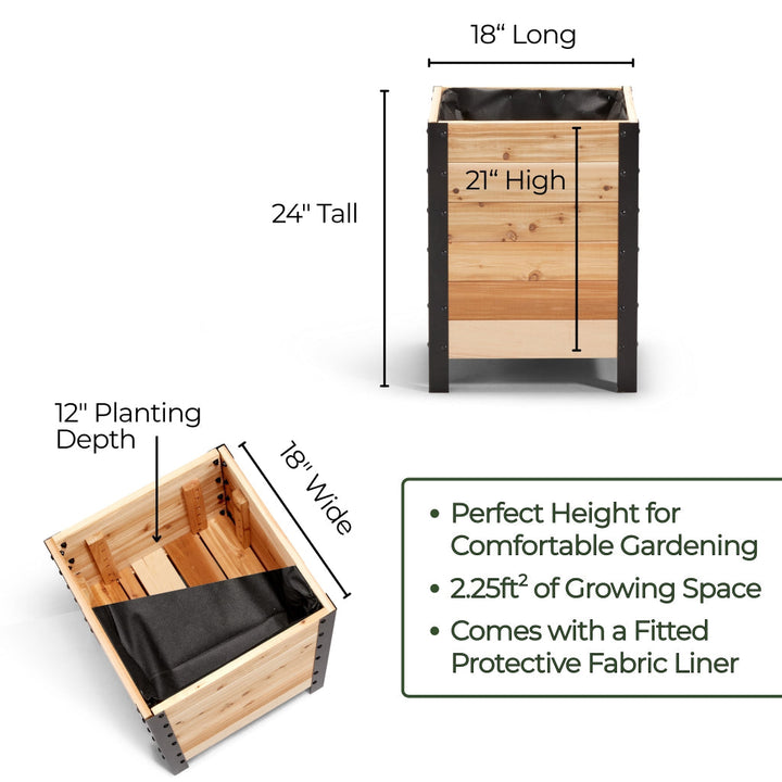 18″ x 18″ Planter Box - 24" TALL / Select Grade