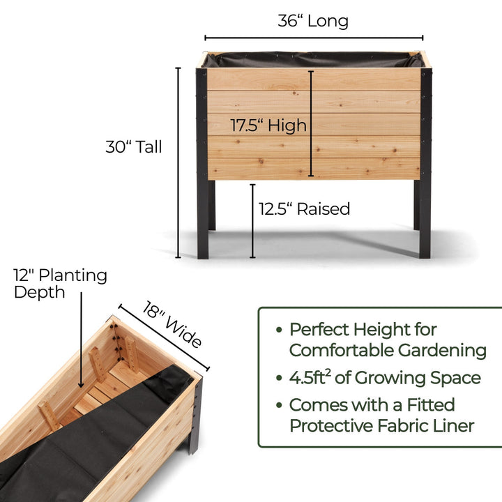 18″ x 36″ Deep Root Raised Garden Bed - 30″ TALL / Select Grade