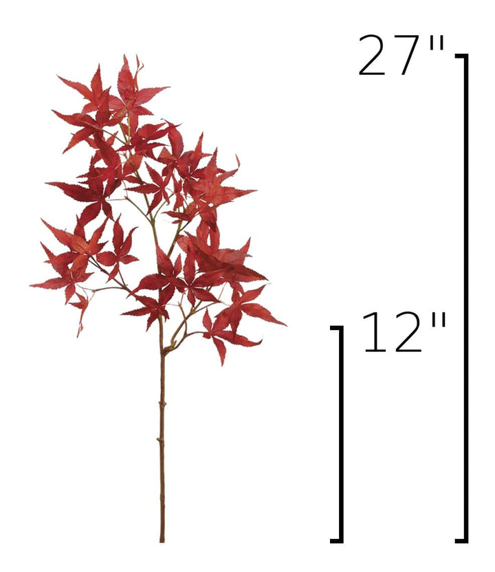 27" Faux Japanese Maple Leaf Stem
