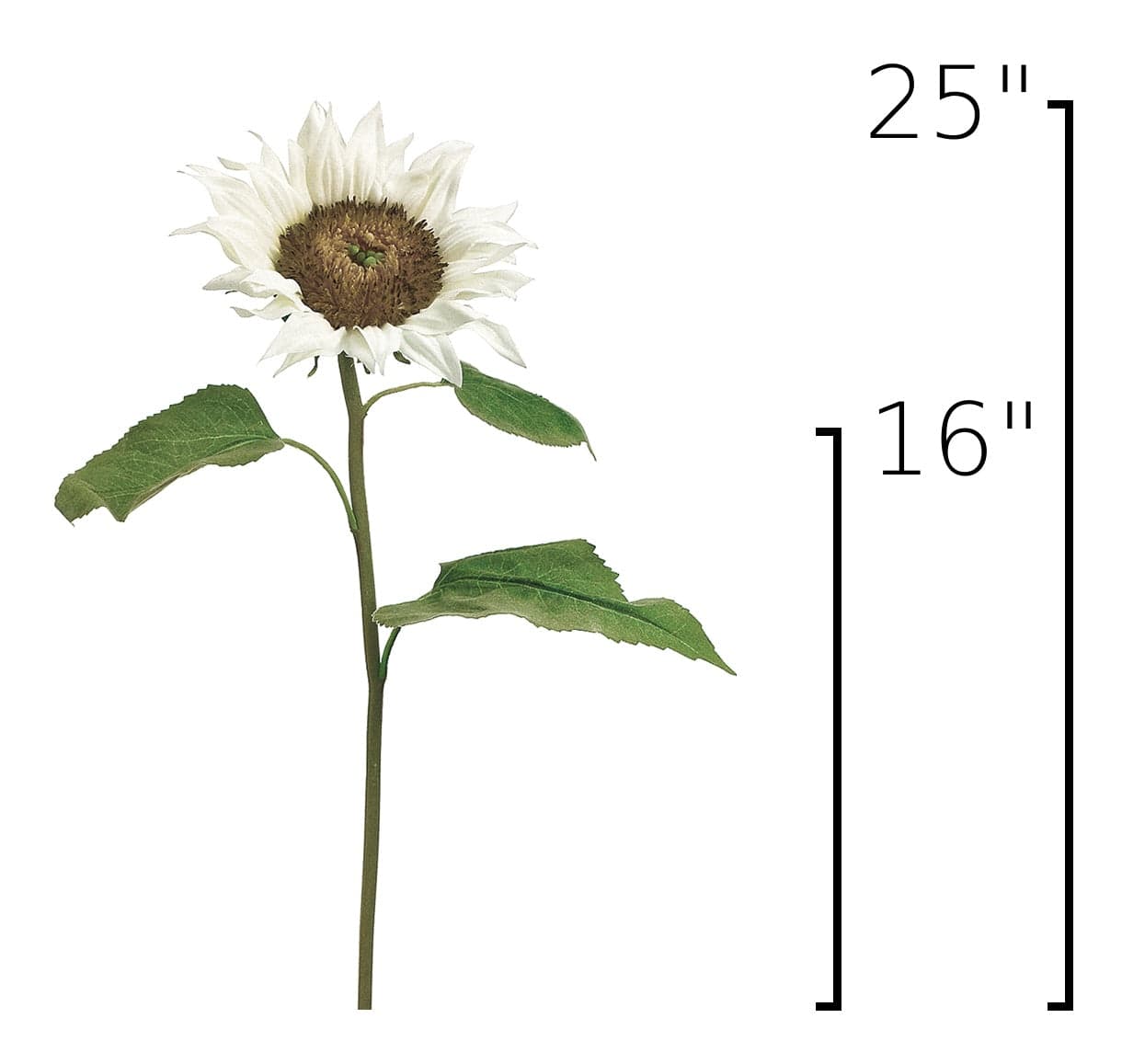 25" Faux Sunflower Stem White