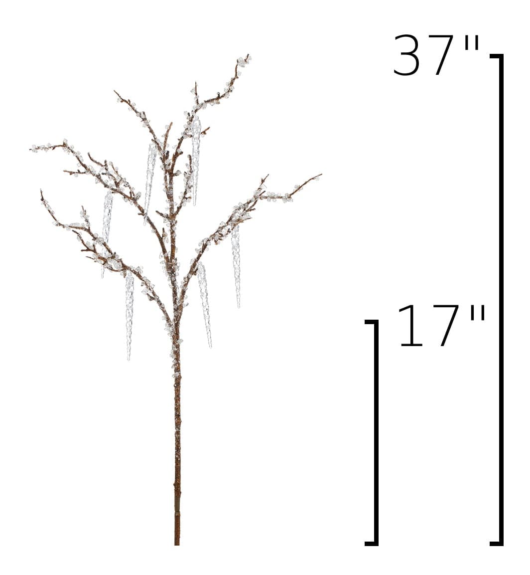 37" Iced Branch with Acrylic Icicles