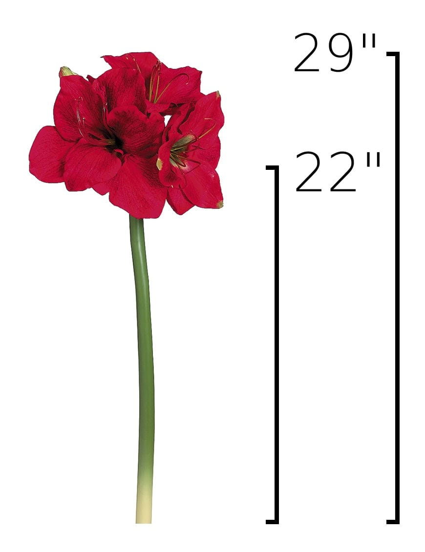 29" Faux Red Amaryllis Stem