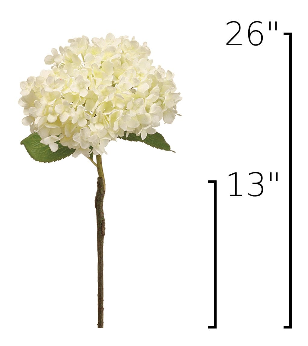 26" Faux Hydrangea Stem Creamy White