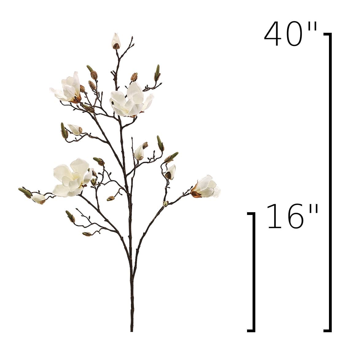 40" Faux Magnolia Branch Stem