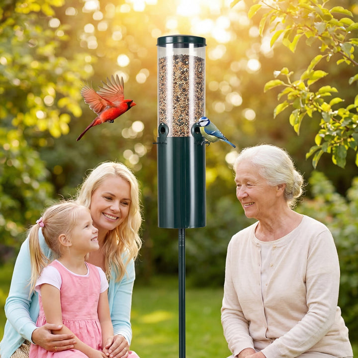 10 LBS Large Capacity Squirrel Proof Bird Feeder with Pole Mount and Baffle