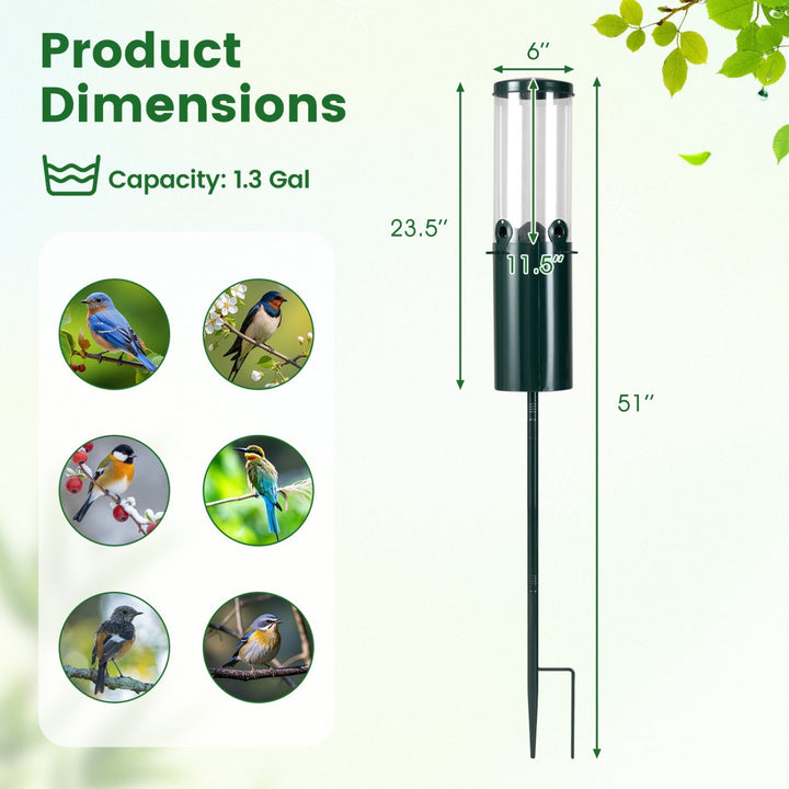 10 LBS Large Capacity Squirrel Proof Bird Feeder with Pole Mount and Baffle