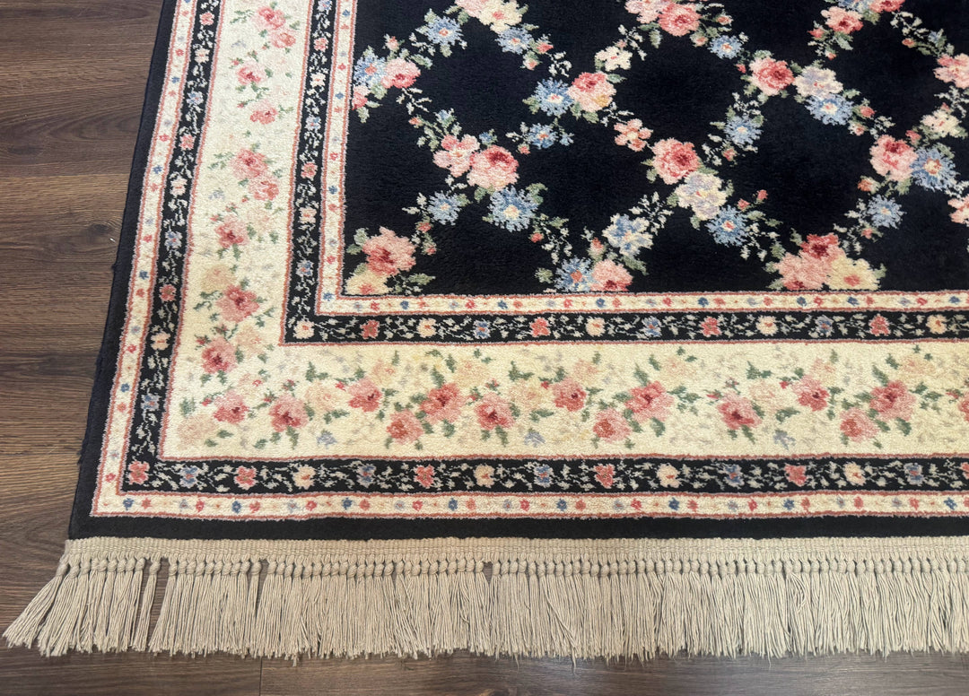 8.8 x 12 Karastan Garden of Eden Rug, Ebony Trellis 