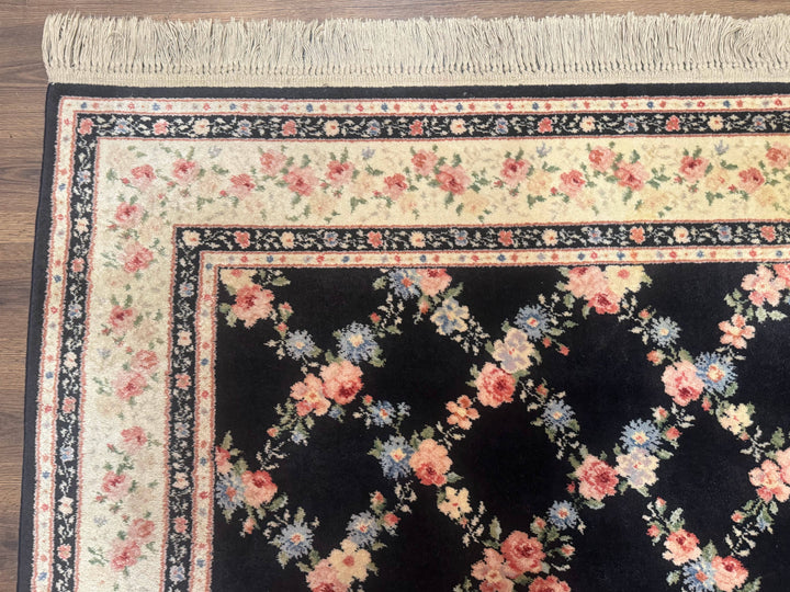 8.8 x 12 Karastan Garden of Eden Rug, Ebony Trellis 