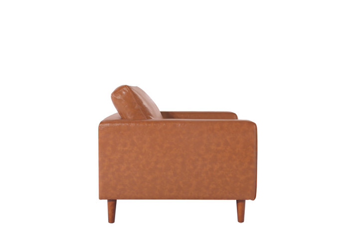 Cosmic Modern Contemporary Leather Armchair- Light Brown