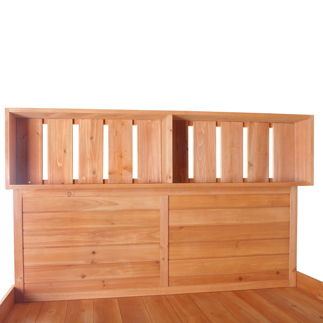 TOPMAX 65" Large Wooden Farmhouse Rustic Outdoor Potting Bench