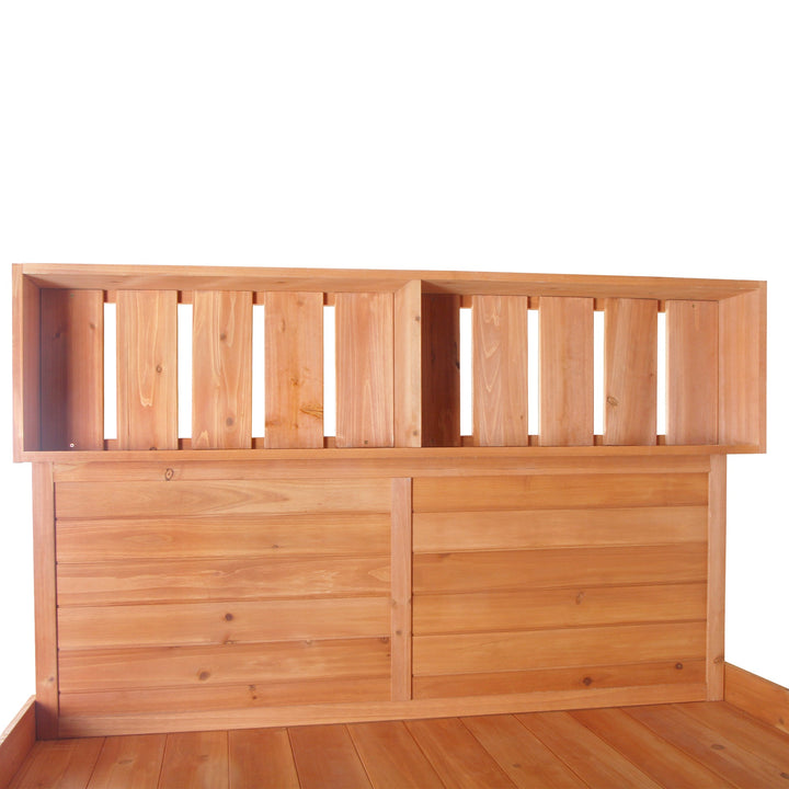 TOPMAX 65" Large Wooden Farmhouse Rustic Outdoor Potting Bench