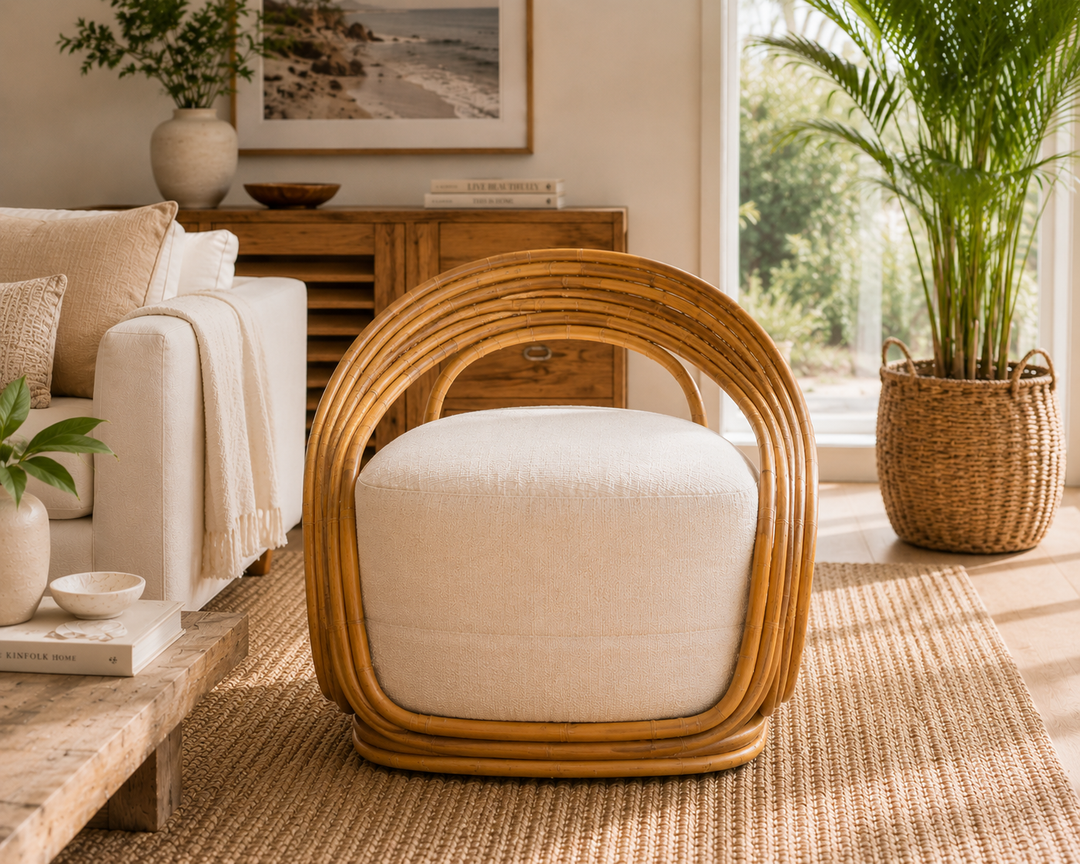 Natural Rattan Retro Lounge Chair