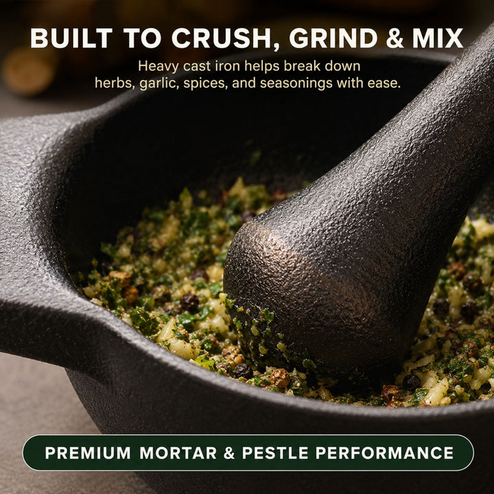 Enameled Cast Iron Mortar &amp; Pestle Set, 2-Cup