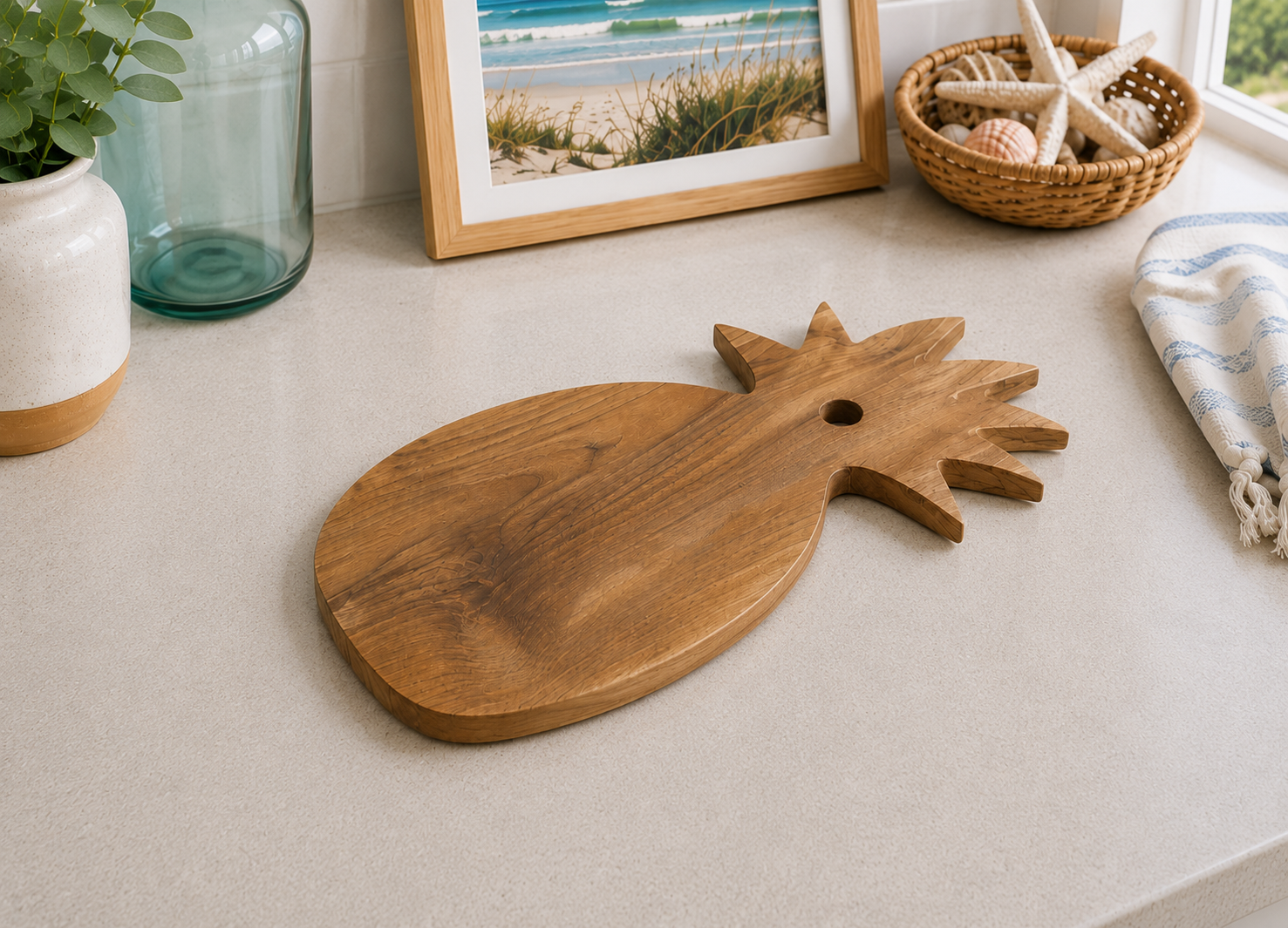 Teak Pineapple Cutting Board Large