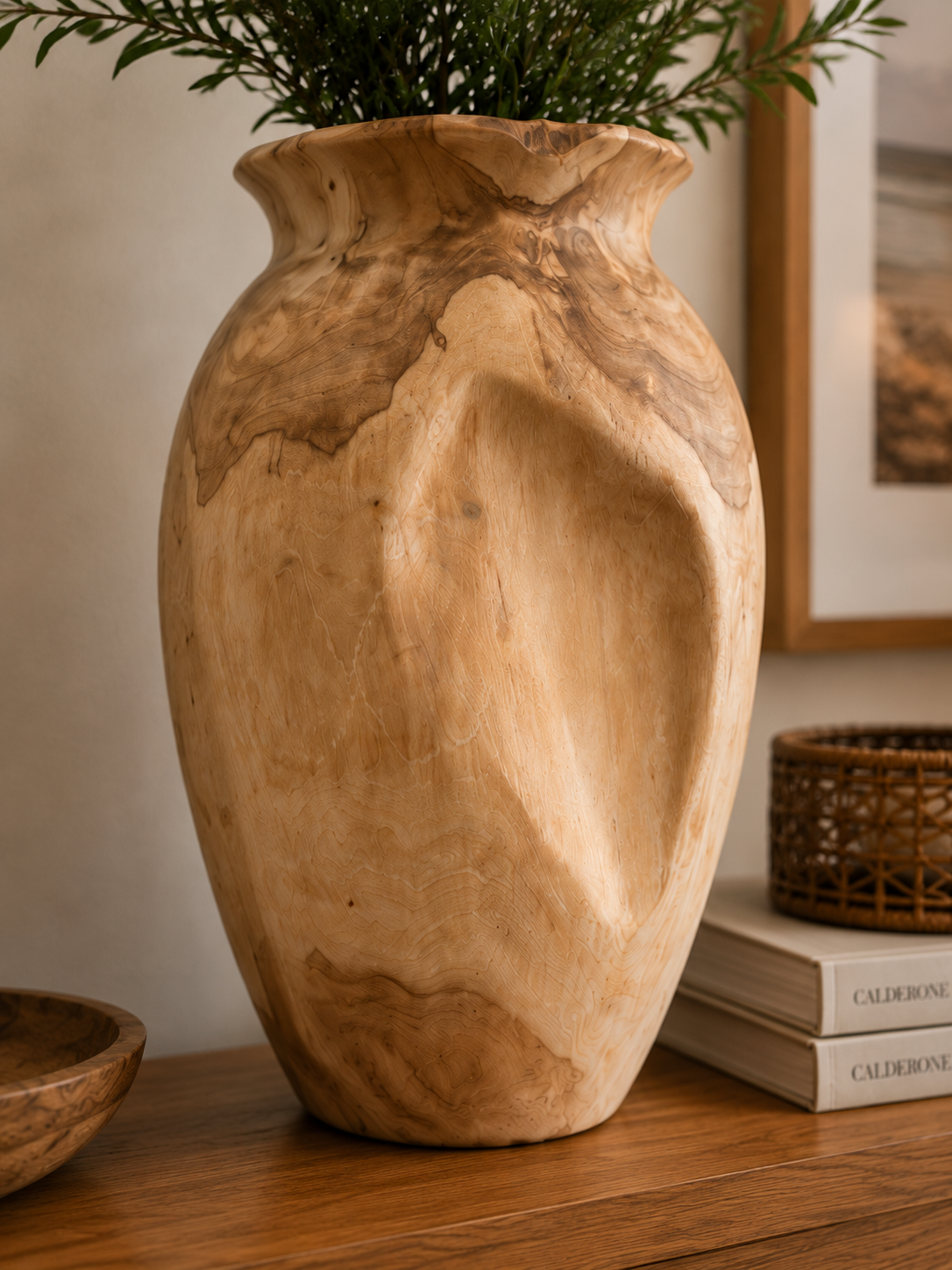 Organic Bleach Teak Broken Vase