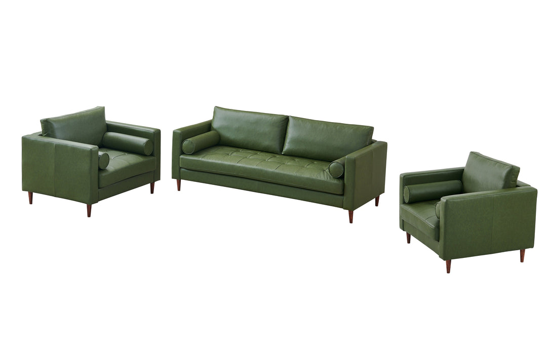 Alessandra Modern Contemporary Eco Leather Arm Chair - Green