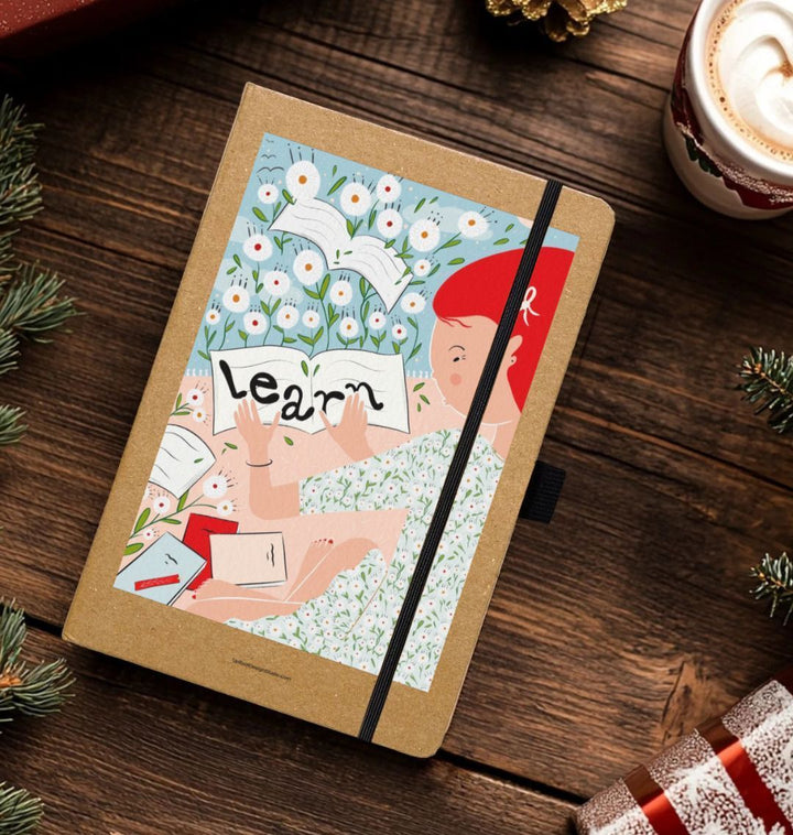 Learn Flowers &amp; Books Eco-Friendly Recycled Journal (Kraft)