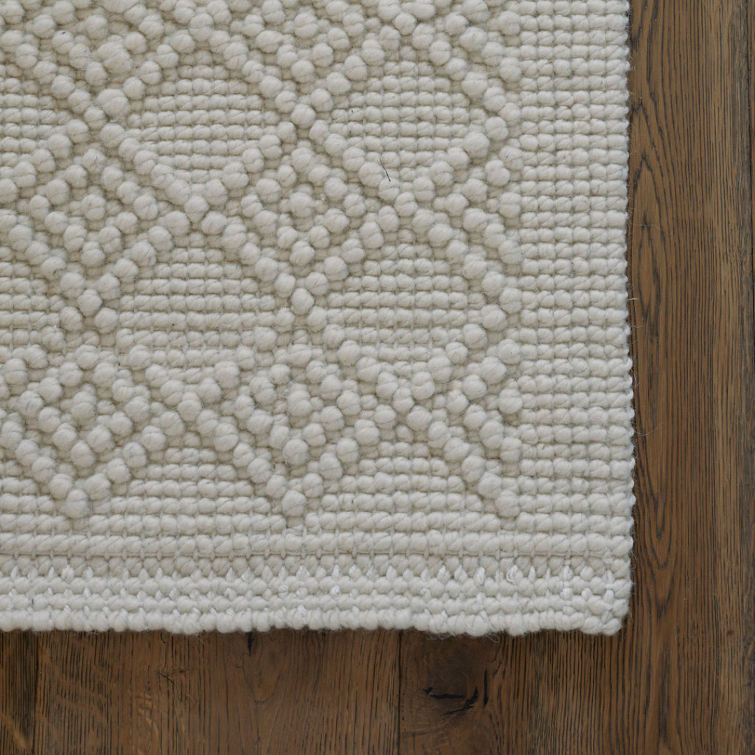 Natural Sisal &amp; Wool Diamond Loop Rug