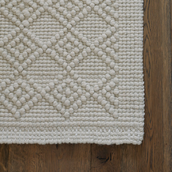 Natural Sisal &amp; Wool Diamond Loop Rug