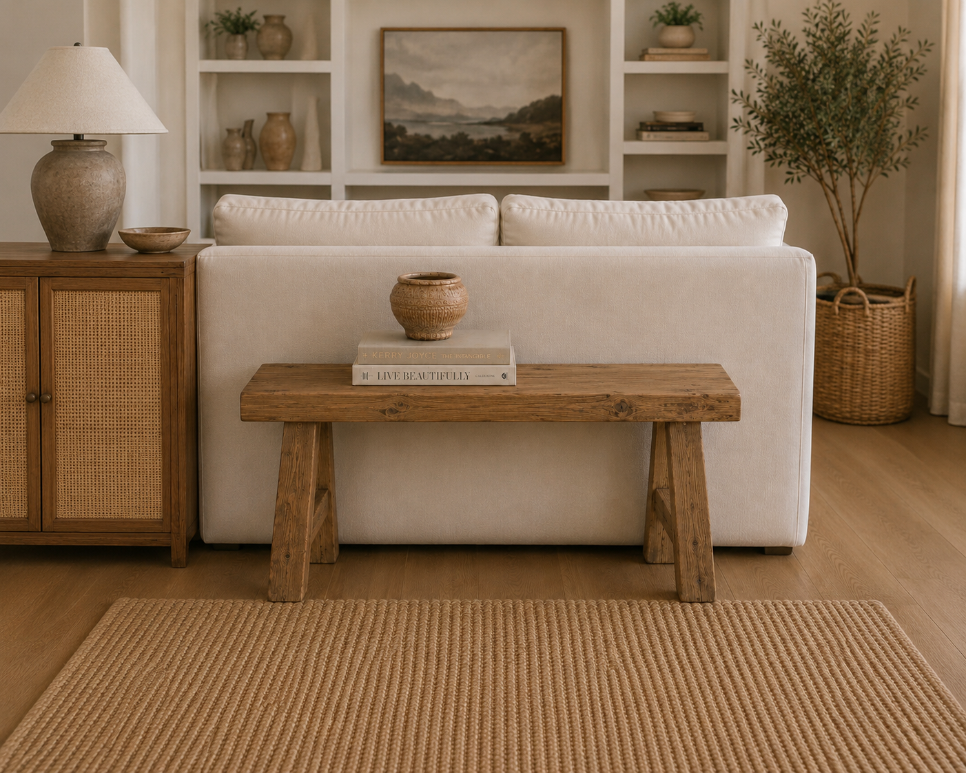 Primitive Teak Log Bench