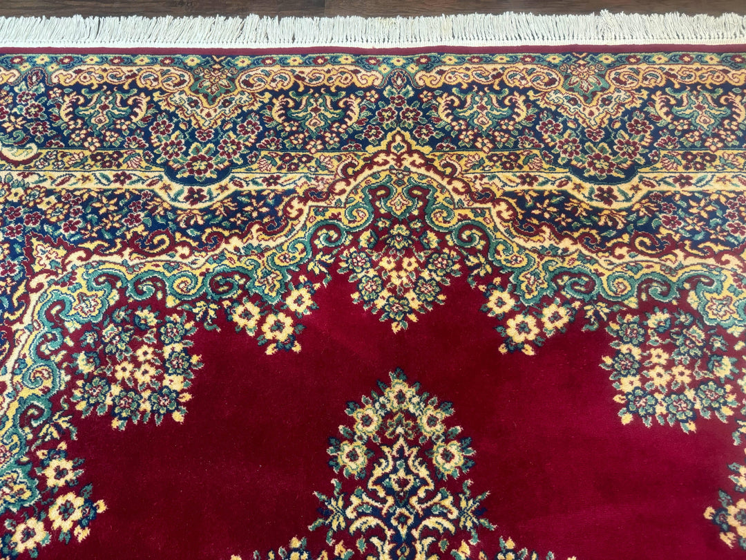 Power Loomed Persian Oriental Rug 9x12, Vintage Wool Pile, Kirman Design