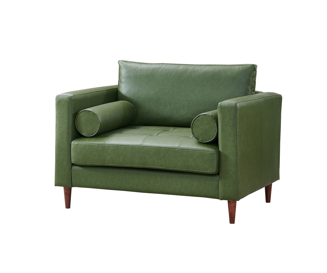 Alessandra Modern Contemporary Eco Leather Arm Chair - Green